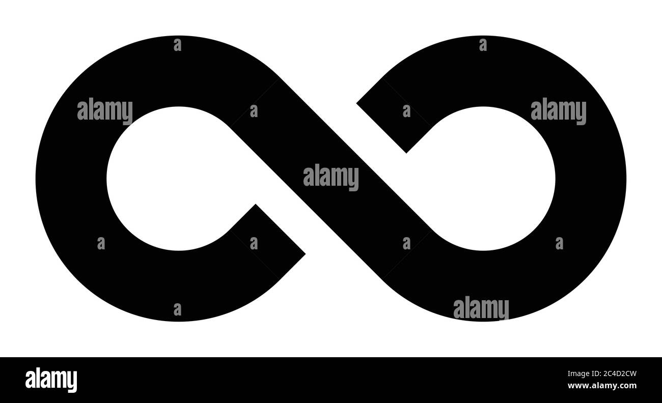 Black infinity symbol icon. Simple flat vector design element. Stock Vector