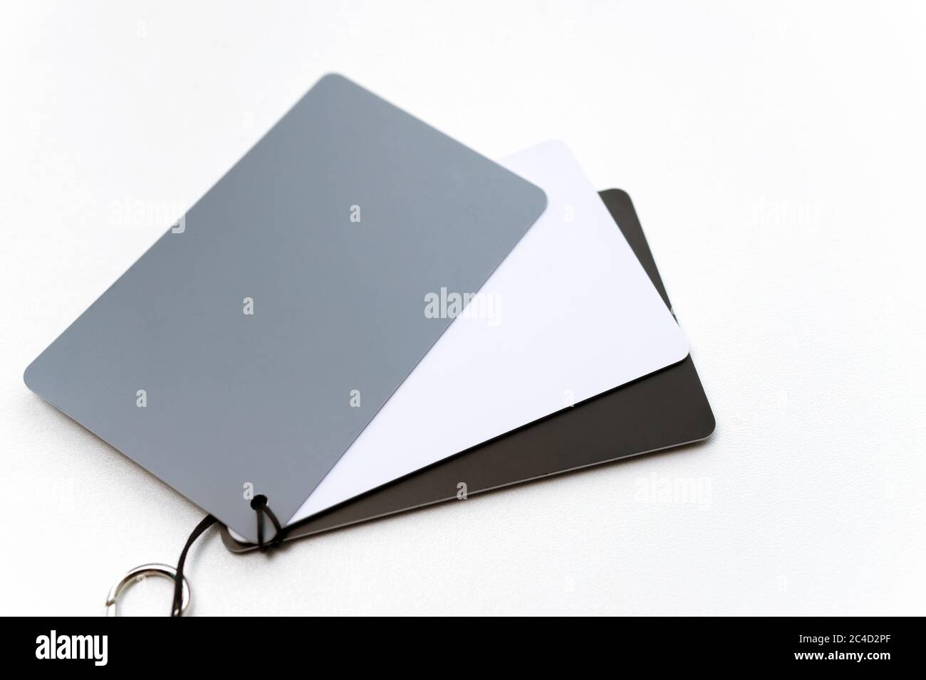 gray card, an accessory for the photographer to determine the white balance. on a white