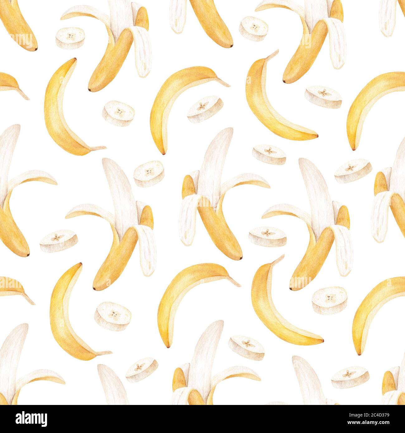 Download Banana Tropical Fruit Watercolor Digital Paper Hand Painted Seamless Pattern Food Illustration Clipart For Textile Fabrics Graphics Kitchen Decor Stock Photo Alamy