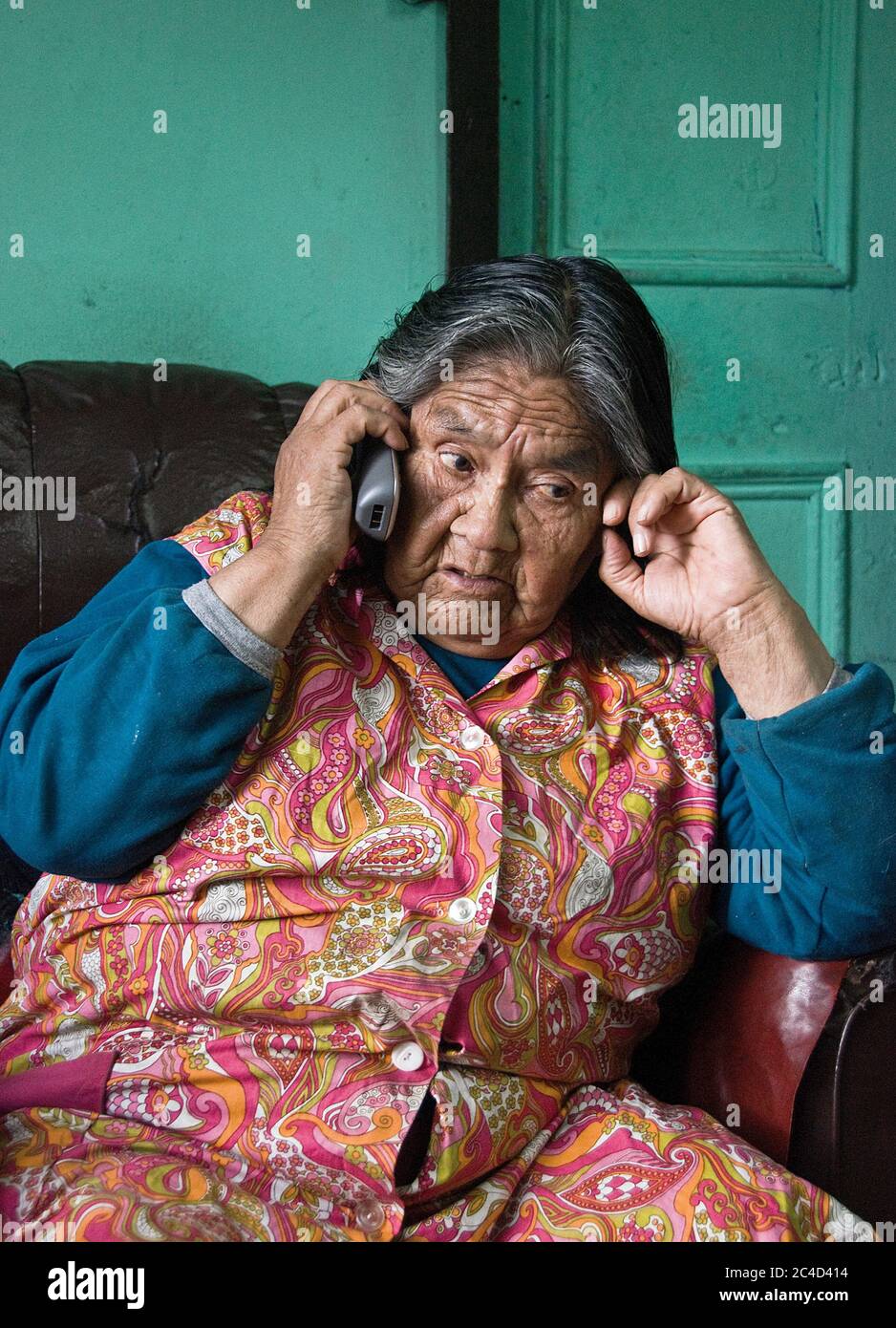Cristina Calderón, the last full-blooded Yagan, born 1928, Puerto Williams, Chile Stock Photo