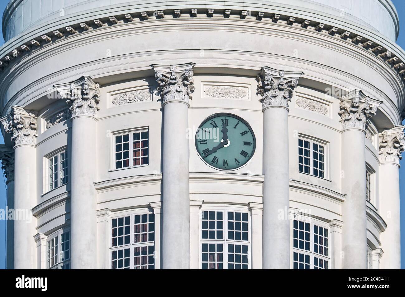 Clock on the dome of Helsinki Cathedral, Finland Stock Photo Alamy