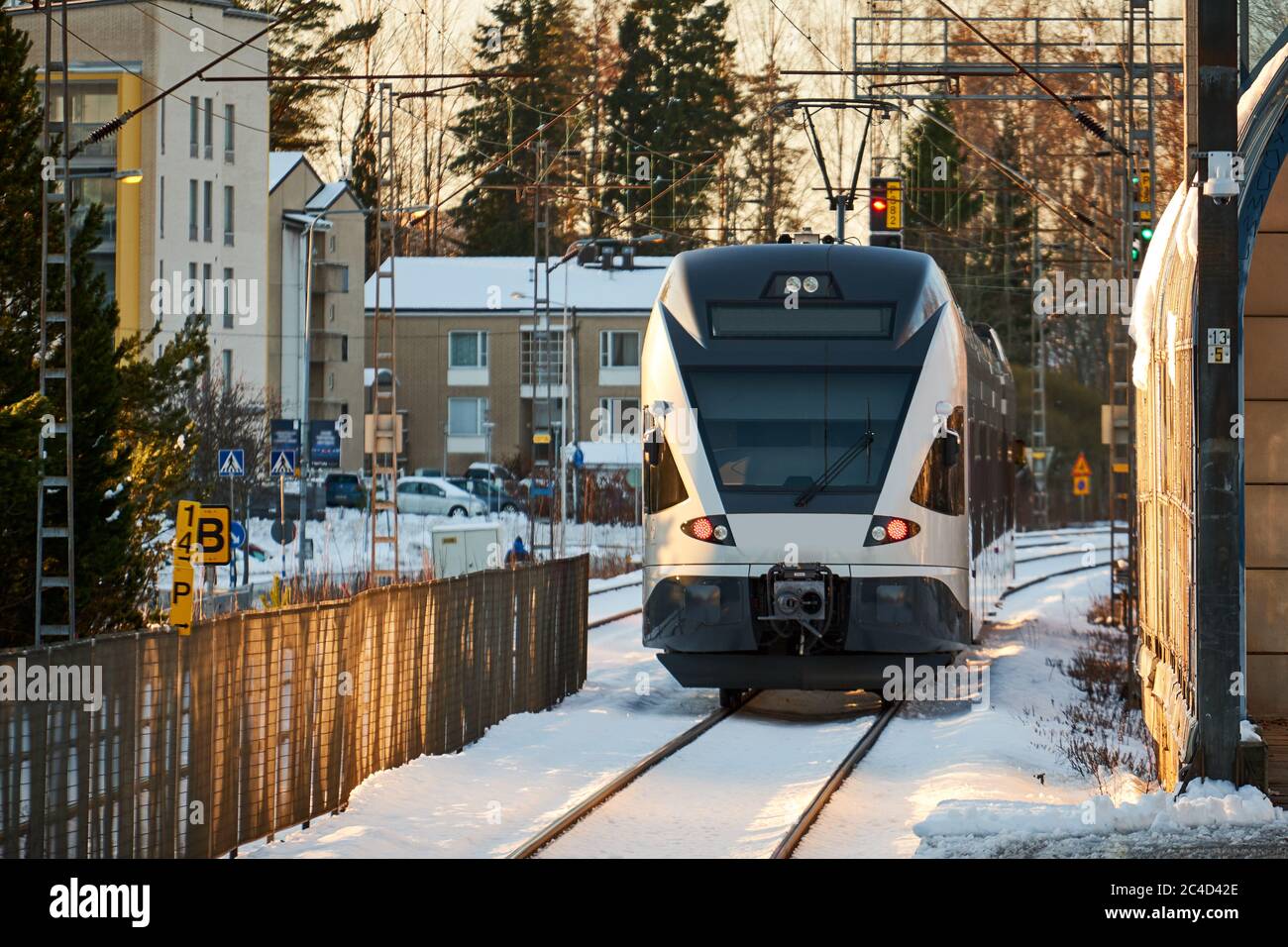 Fast Passenger Commuter Train in Finland Stock Photo Alamy