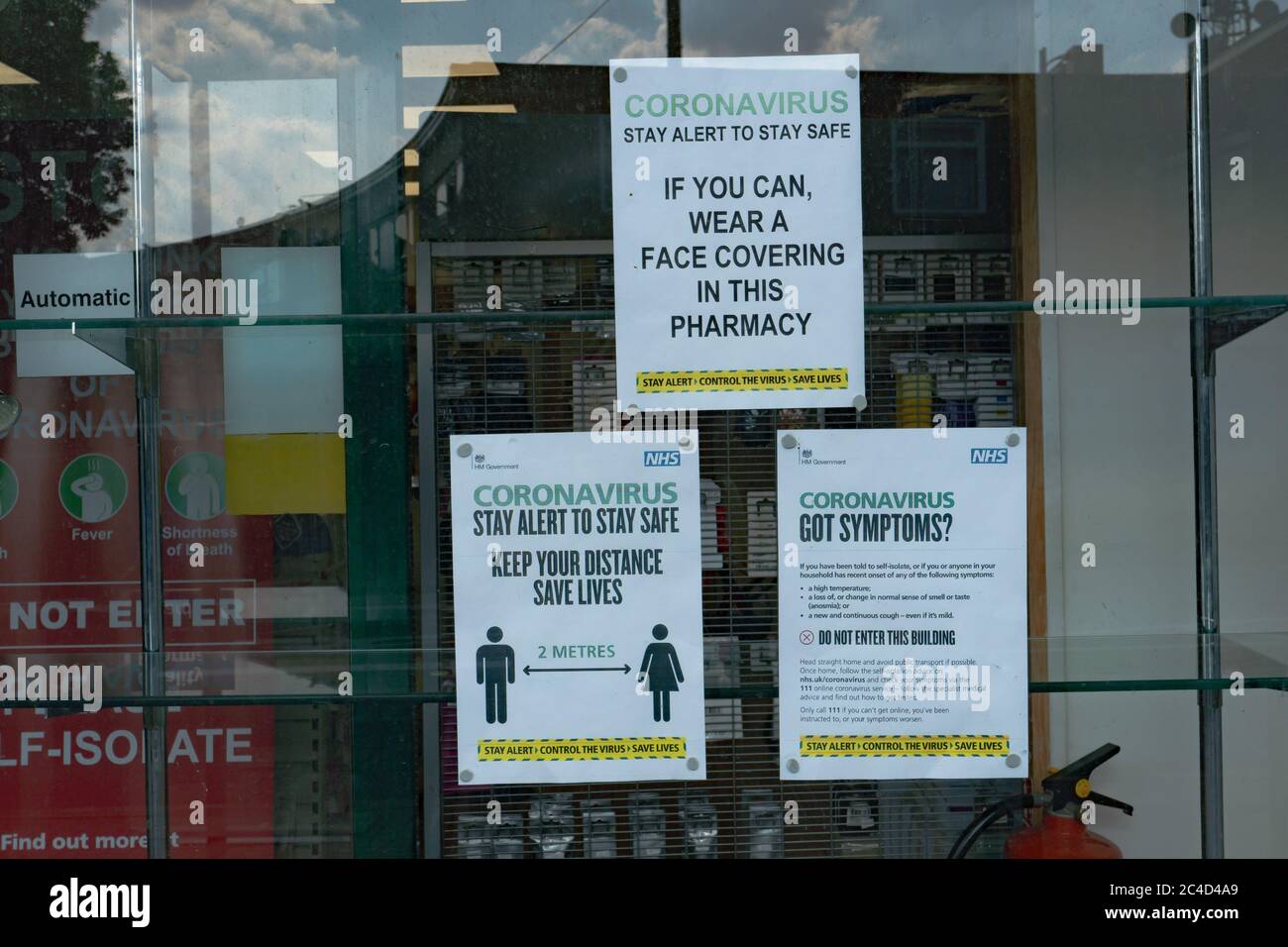 Social Distancing signs in shop window during Covid-19 Pandemic. 25th ...