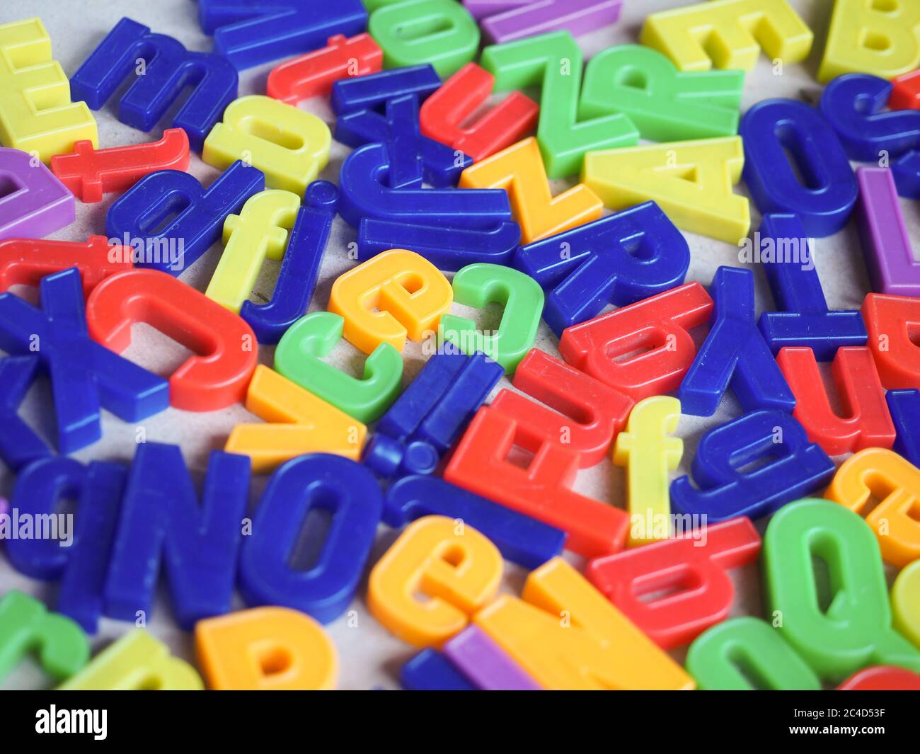 Magnetic Letters Of The British Alphabet In Random Position Stock Photo Alamy