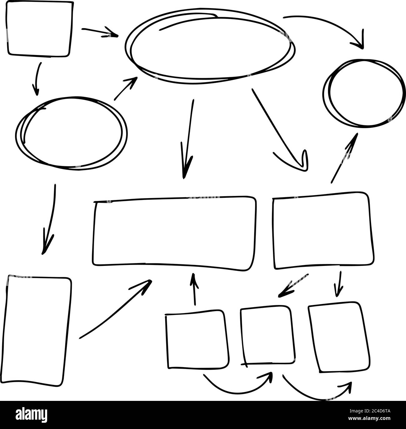 Arrows circles and abstract doodle writing design vector set. Elements for infographics. Stock Vector