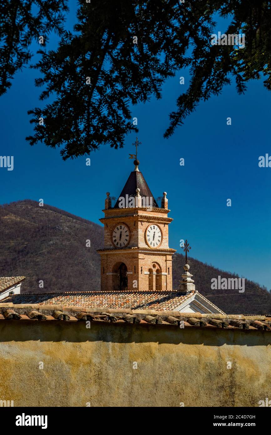 Trisulti Charterhouse is a former Carthusian e Cistercian monastery, in Collepardo, province of Frosinone, Lazio, central Italy. View of the abbey wit Stock Photo