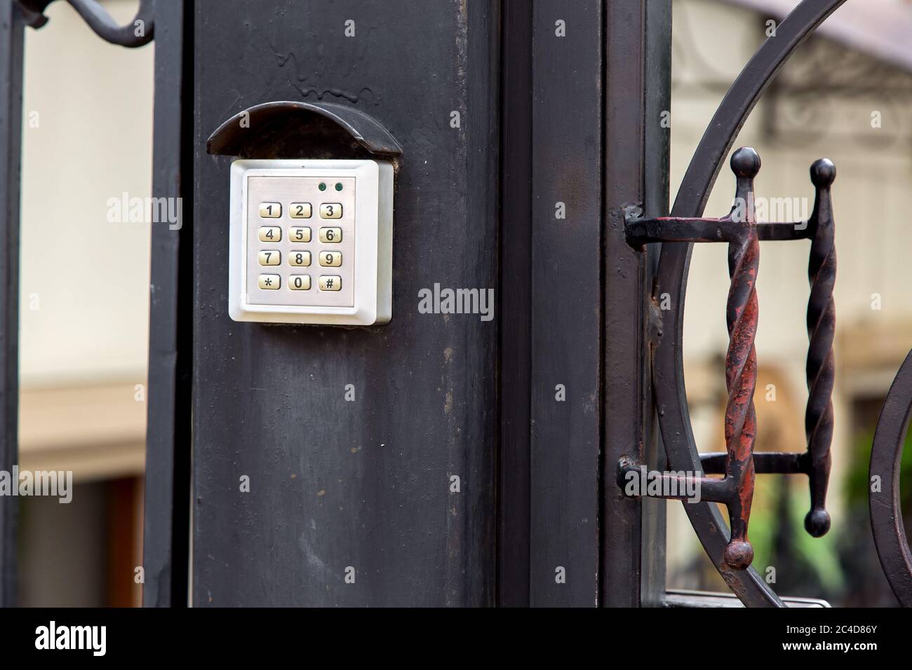 electronic security lock for access with buttons for entering the