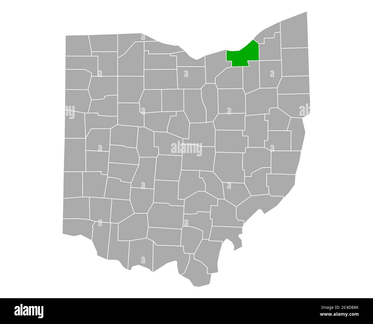 Map Of Cuyahoga In Ohio Stock Photo Alamy
