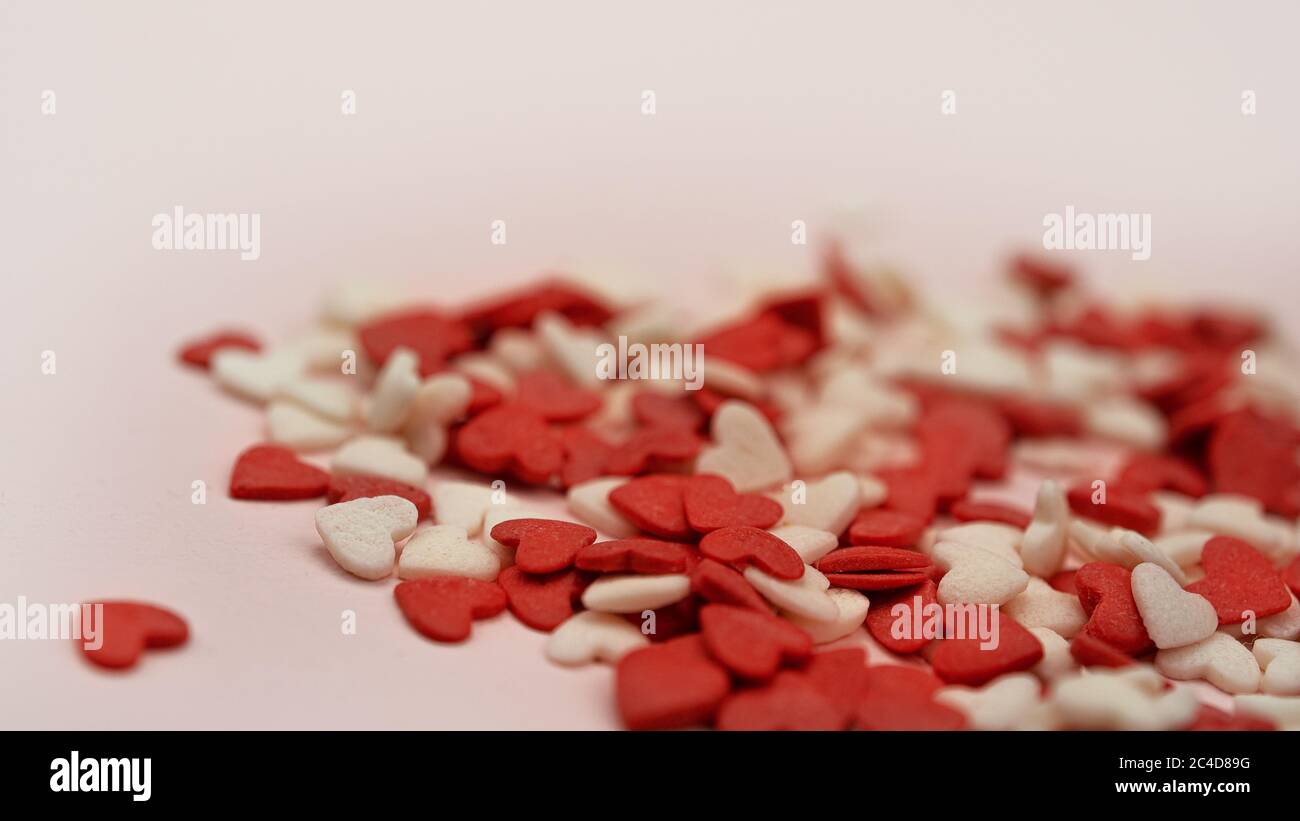 Small Sweet Red And White Candy Hearts Stock Photo Alamy