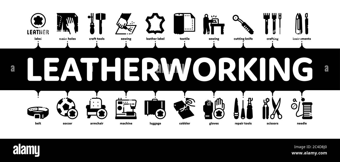 Leatherworking Job Minimal Infographic Banner Vector Stock Vector Image ...
