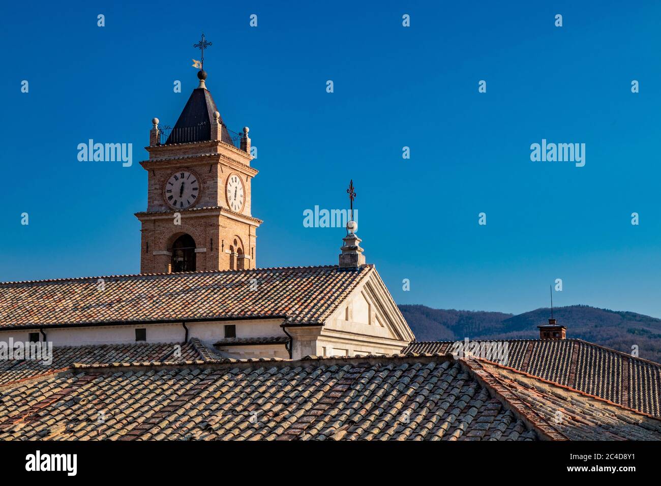 March 24, 2019 - Collepardo, Frosinone, Lazio, Italy - Trisulti Charterhouse, Carthusian monastery. The church of San Bartolomeo, in the abbey. Il cam Stock Photo