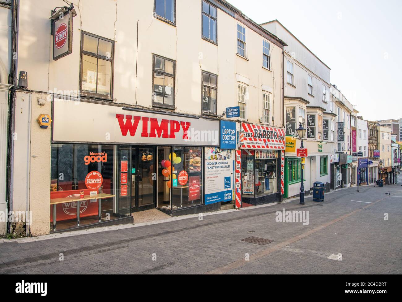 wimpy bar and assorted shops in the centre of maidstone kent Stock ...