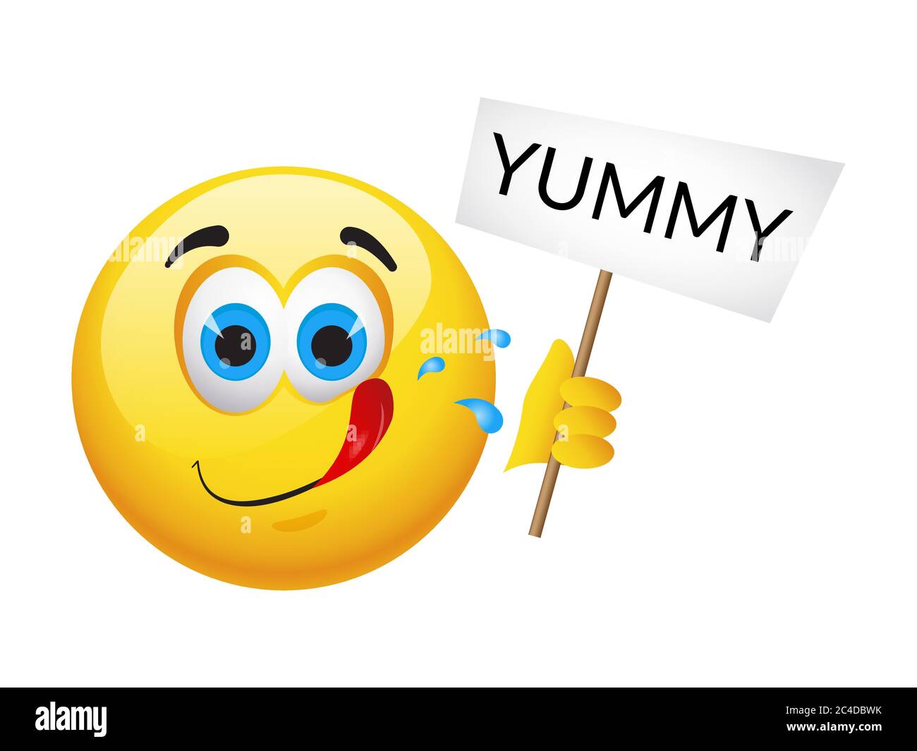 Yellow emoticons and emojis. Vector illustration in realistic style close-up Stock Vector