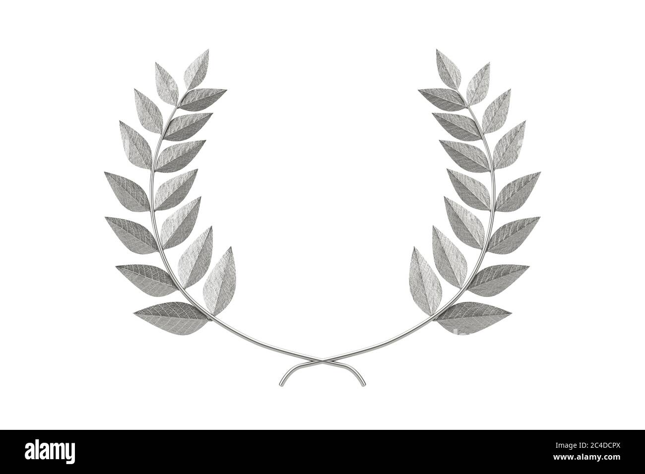 Silver Laurel Wreath Winner Award on a white background. 3d Rendering ...