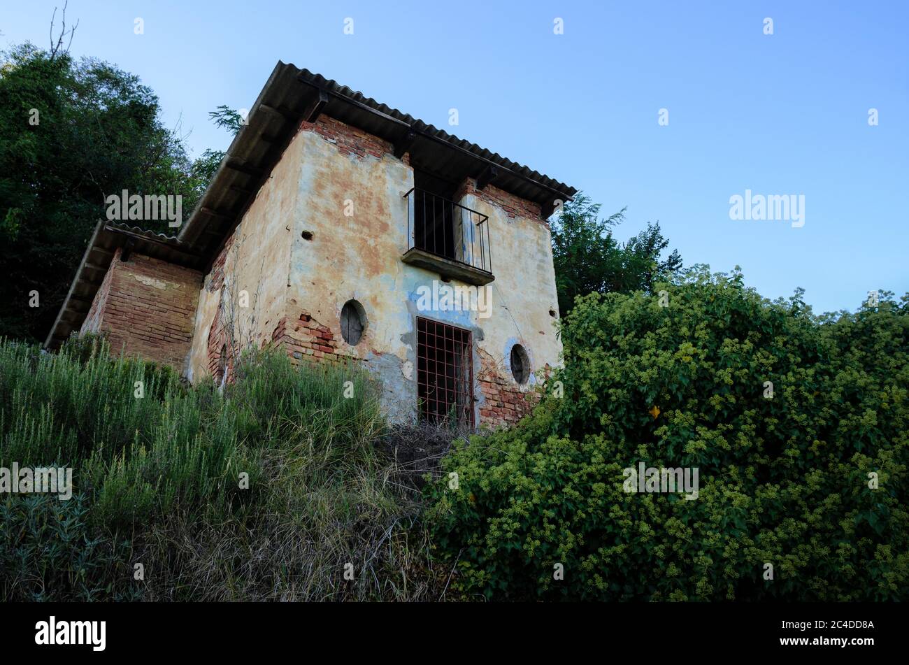 Abandoned 'ciabot', typical toolshed of Langhe and Roero vineyards, Italy Stock Photo