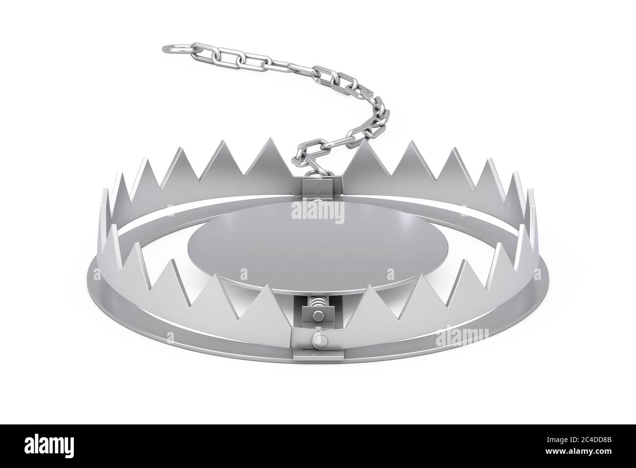 Empty Metal Bear Trap on a white background. 3d Rendering Stock Photo ...