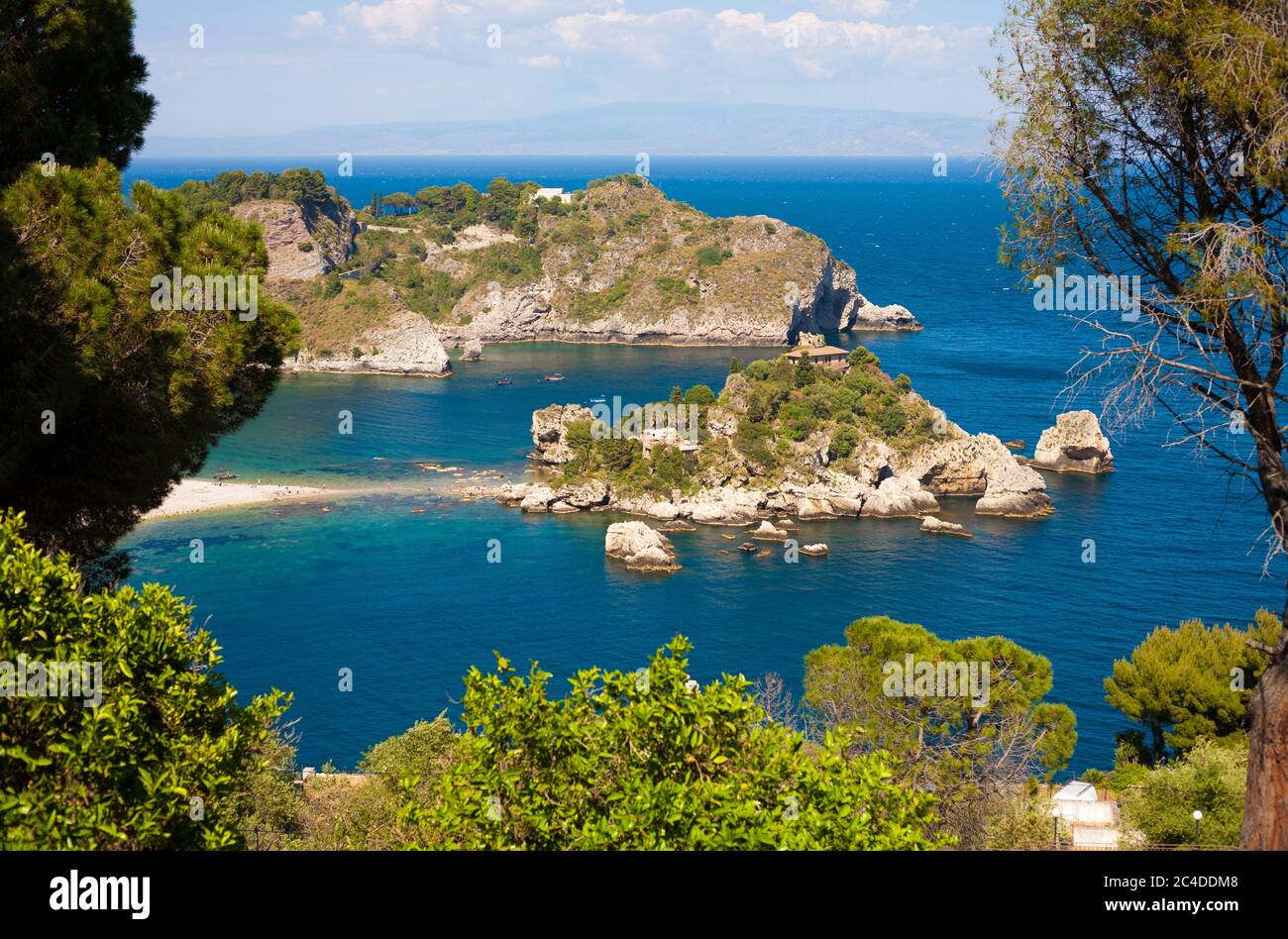 The famous Isola Bella island at Taormina, Italy Stock Photo