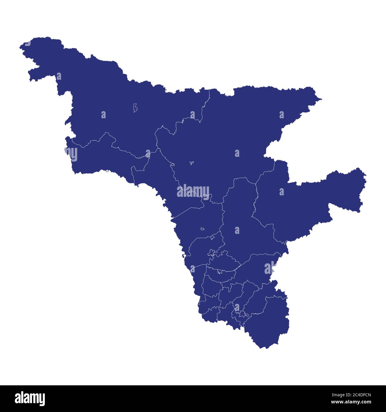High Quality map of Amur Oblast is a region of Russia with borders of the districts Stock Vector