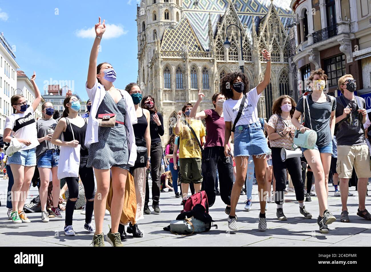 Vienna, Austria. 26th June, 2020. Rally and demonstration of Fridays for Future: climate strike: 'No Jobs on a Dead Planet' in Vienna on June 26, 2020. Credit: Franz Perc / Alamy Live News Stock Photo