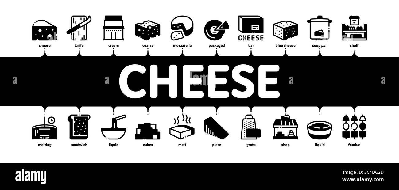 Cheese Dairy Food Minimal Infographic Banner Vector Stock Vector Image