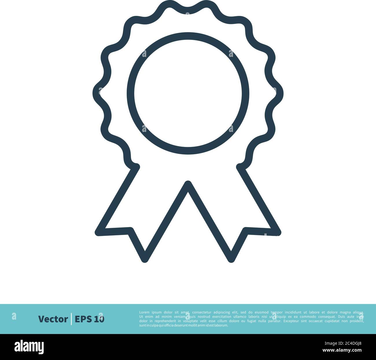 Award Rosette Medal Banner Icon Vector Logo Template Illustration