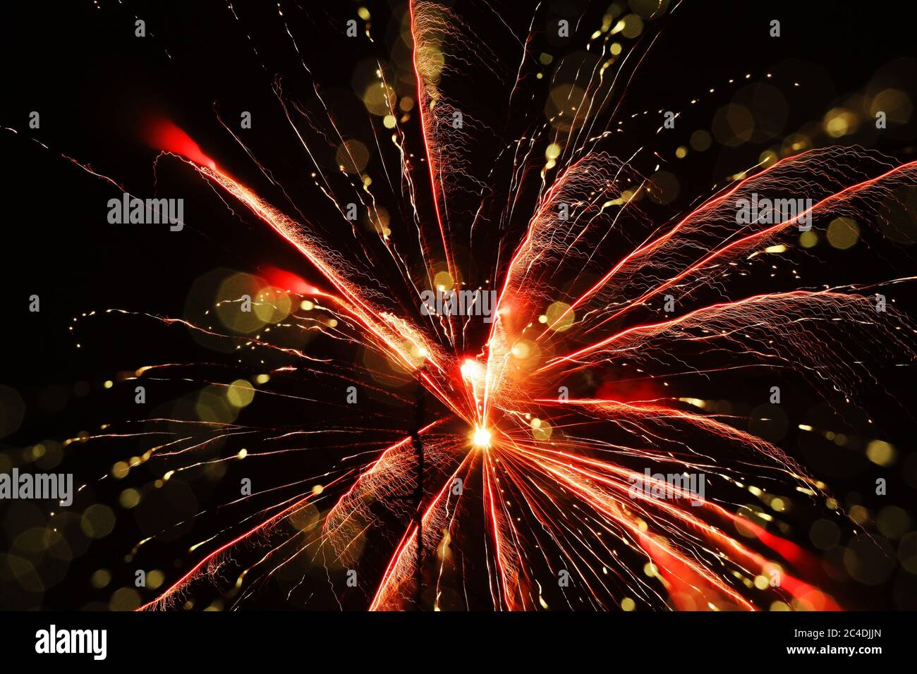 Colorful firework with bokeh background Stock Photo