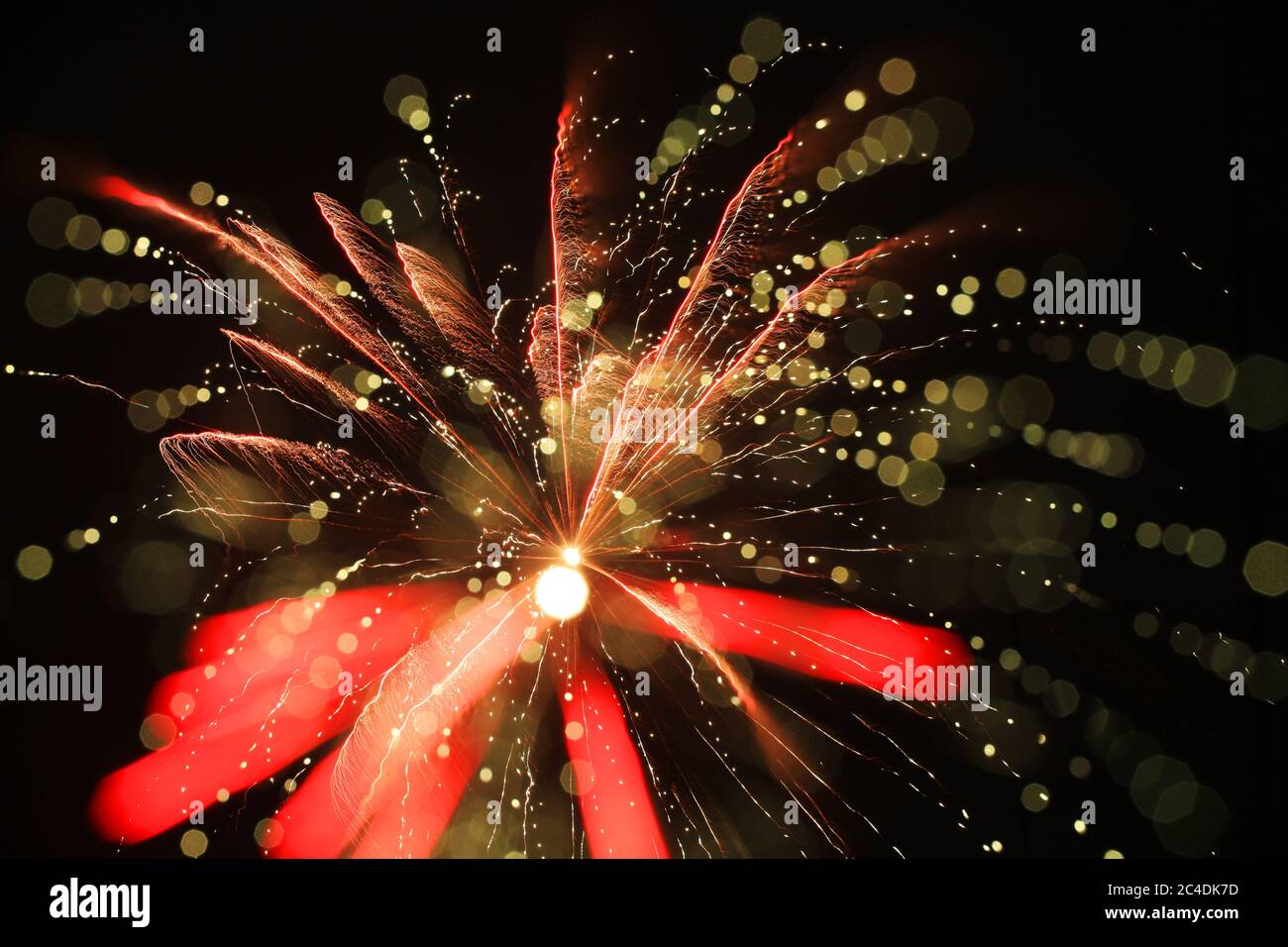 Colorful firework with bokeh background Stock Photo