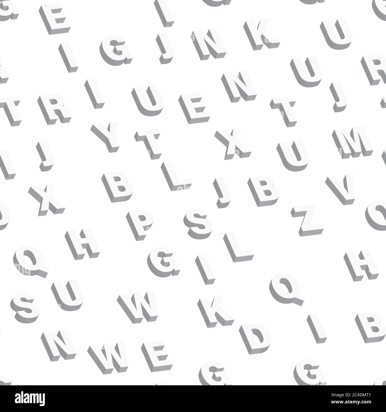 Mosaic of white 3D letters. Vector seamless pattern Stock Vector Image ...