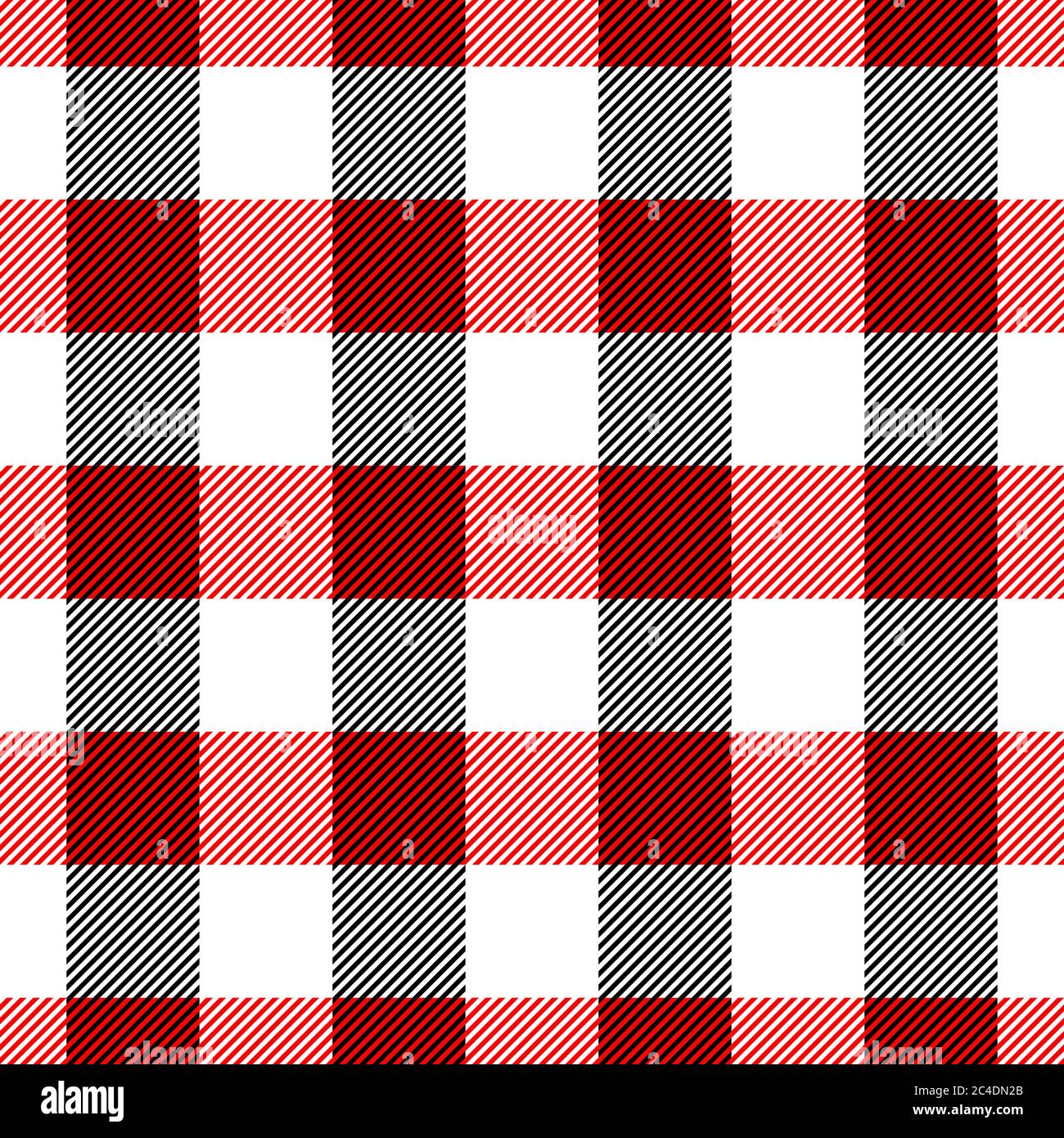 Lumberjack plaid pattern in red and black. Seamless vector pattern. Simple vintage textile design. Stock Vector