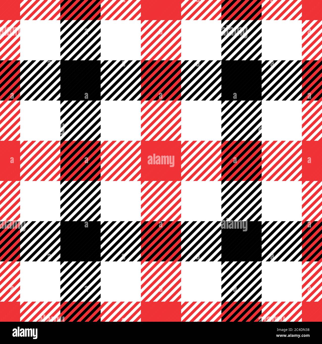 Lumberjack plaid pattern in red and black. Seamless vector pattern ...