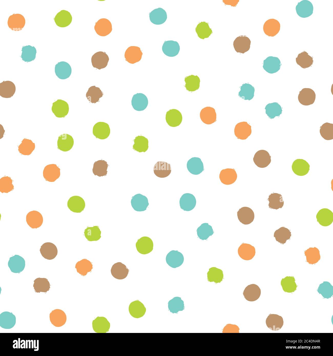 Scattered colorful brush dots. Seamless background pattern. Abstract vector wallpaper. Stock Vector