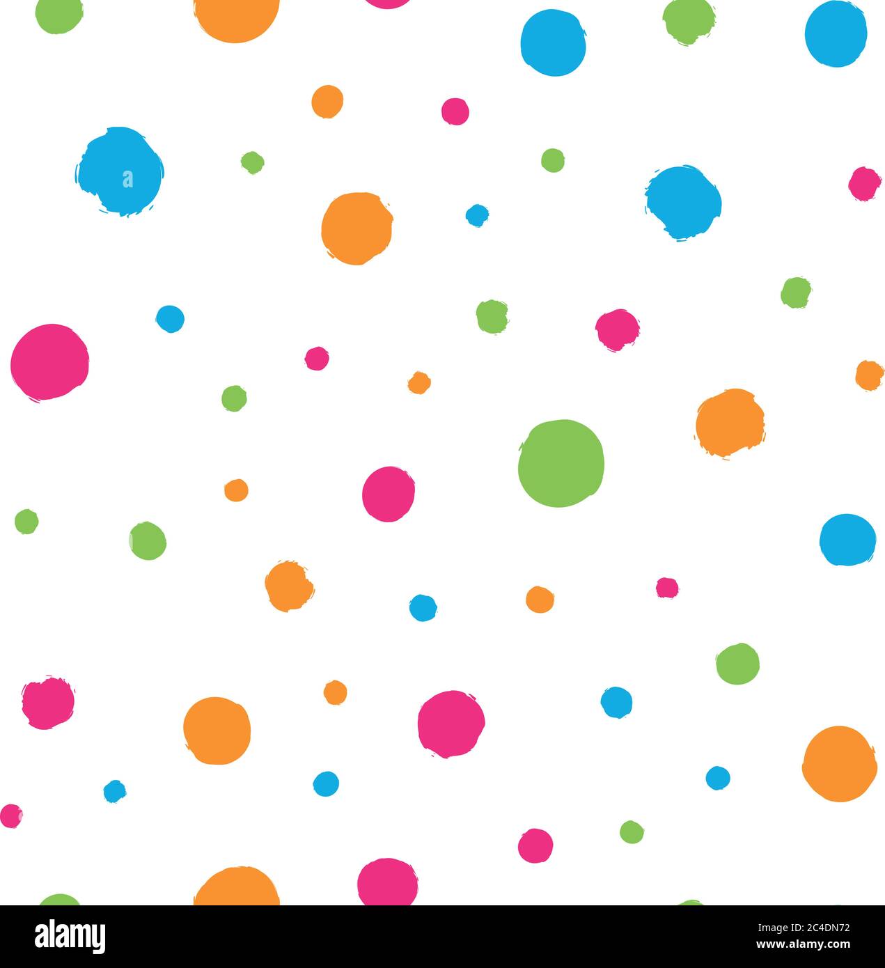 Scattered colorful brush dots. Seamless background pattern. Abstract vector wallpaper. Stock Vector