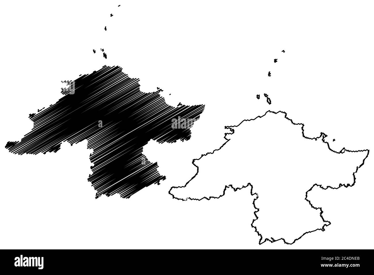 Yantai City (People's Republic of China, Shandong Province) map vector illustration, scribble sketch City of Yentai, Zhifu or Chefoo map Stock Vector