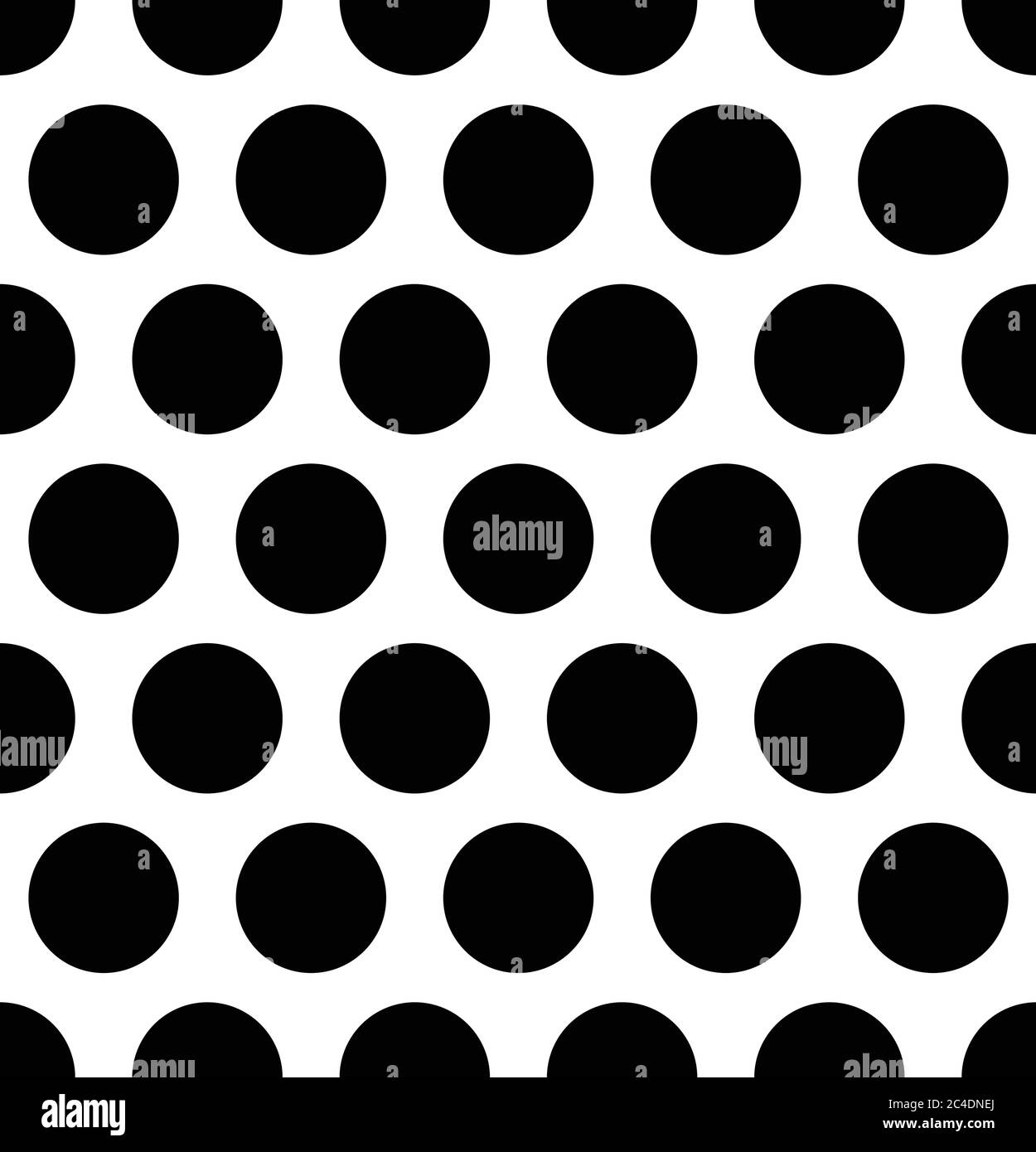 Seamless polka dot pattern in triangular arrangement. Black dots on