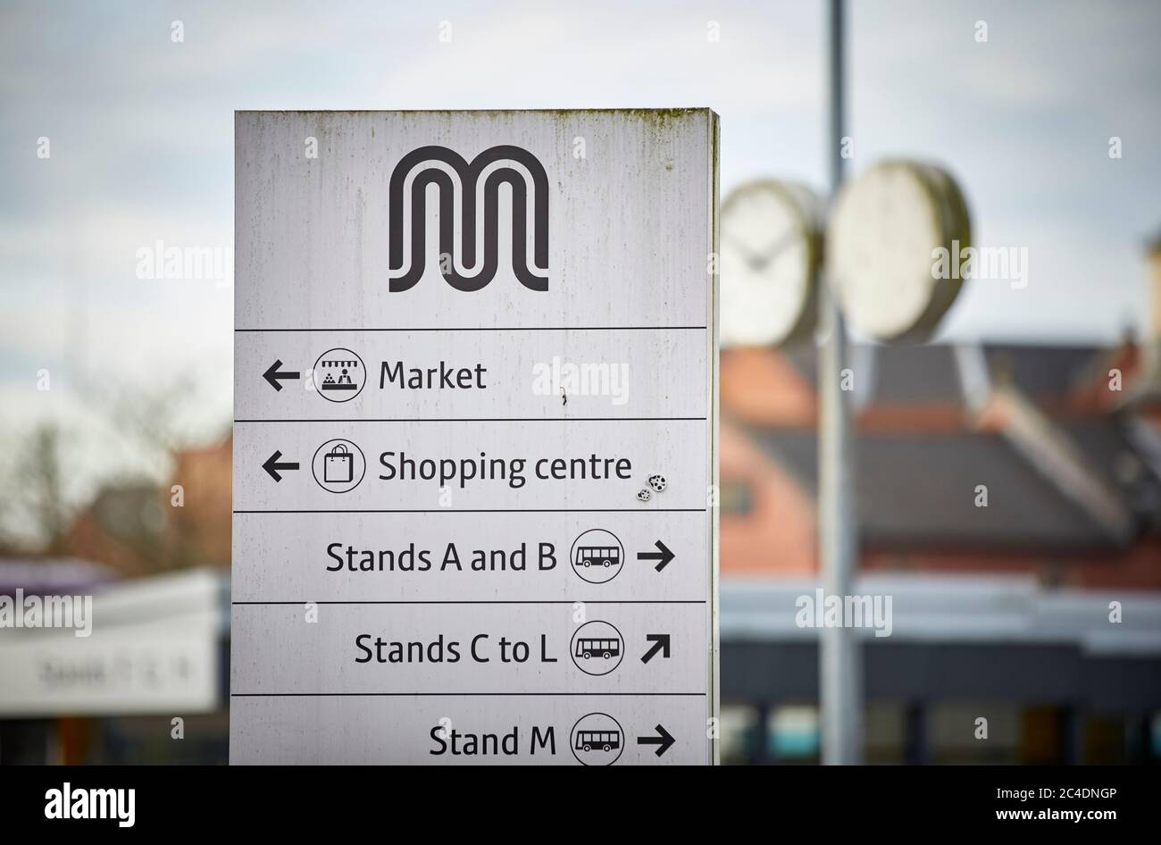 The bus station in Leigh town centre Stock Photo Alamy