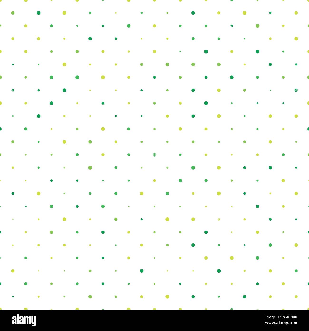 Seamless polka dot pattern. Green dots in random sizes on white