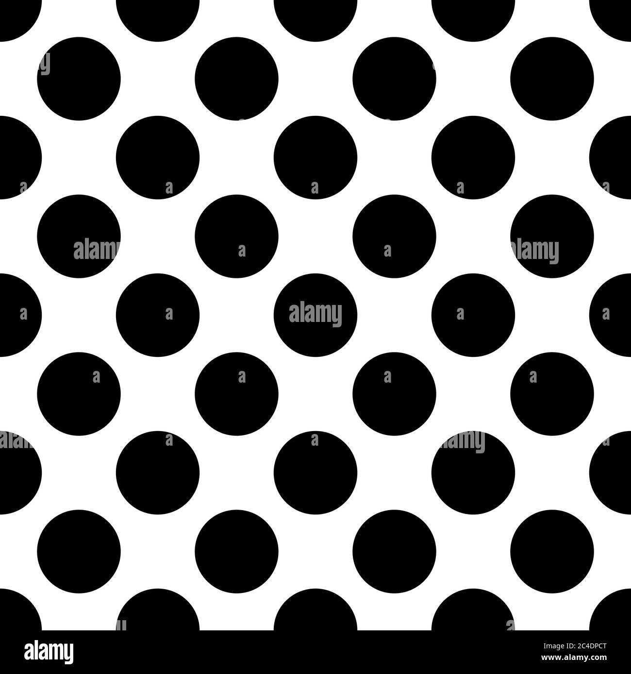 Seamless polka dot pattern. Black dots on white background. Vector ...