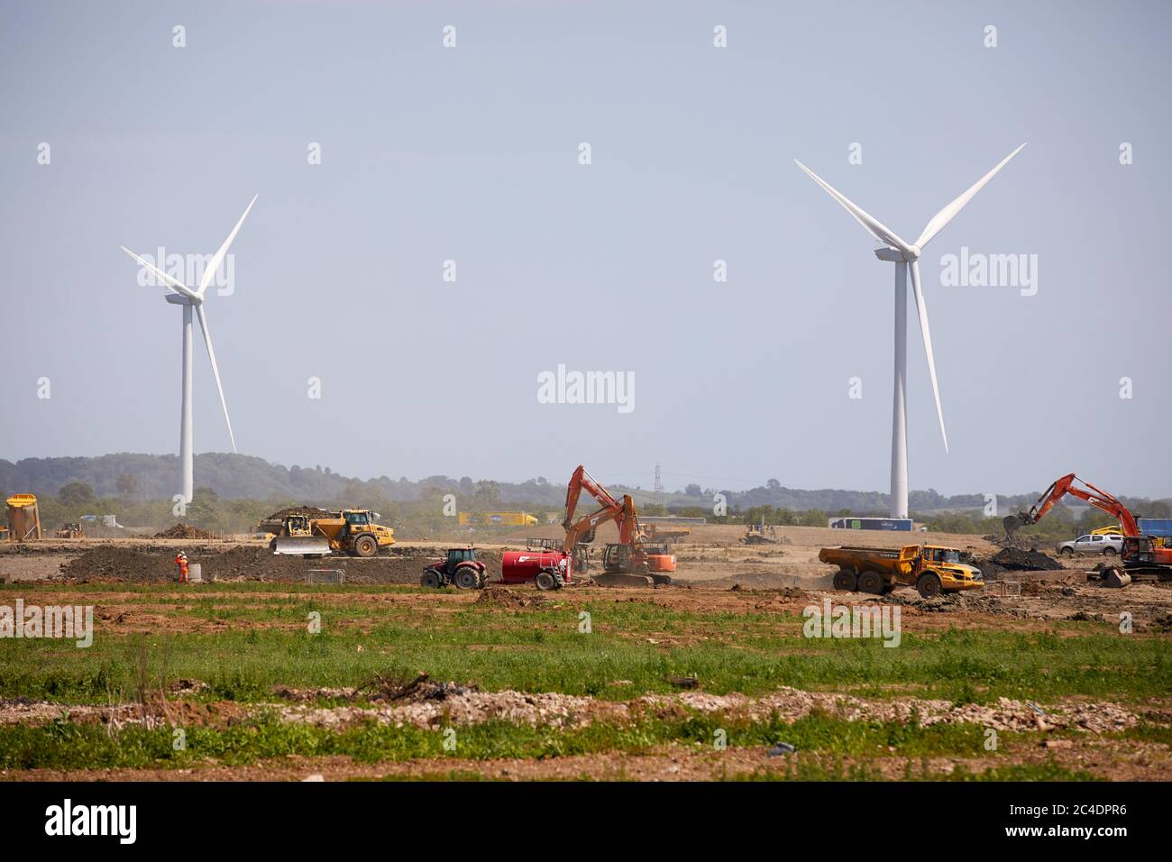 Land clearing for  DIRFT 3 distribution centre Daventry International Rail Freight Terminal estate Northamptonshire, England Stock Photo