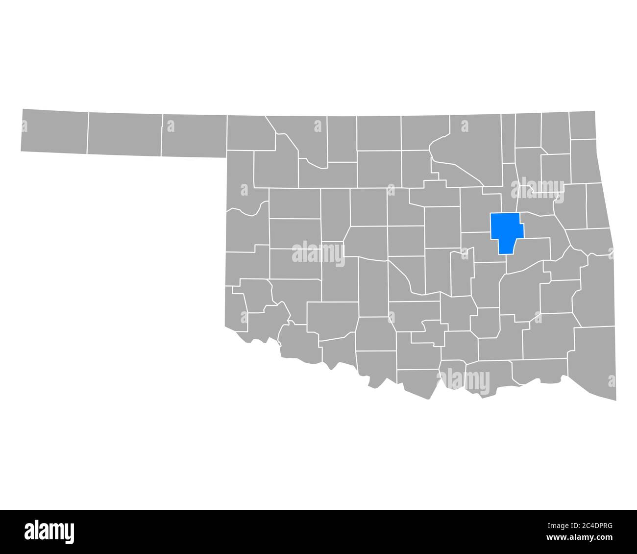 Map of Okmulgee in Oklahoma Stock Photo