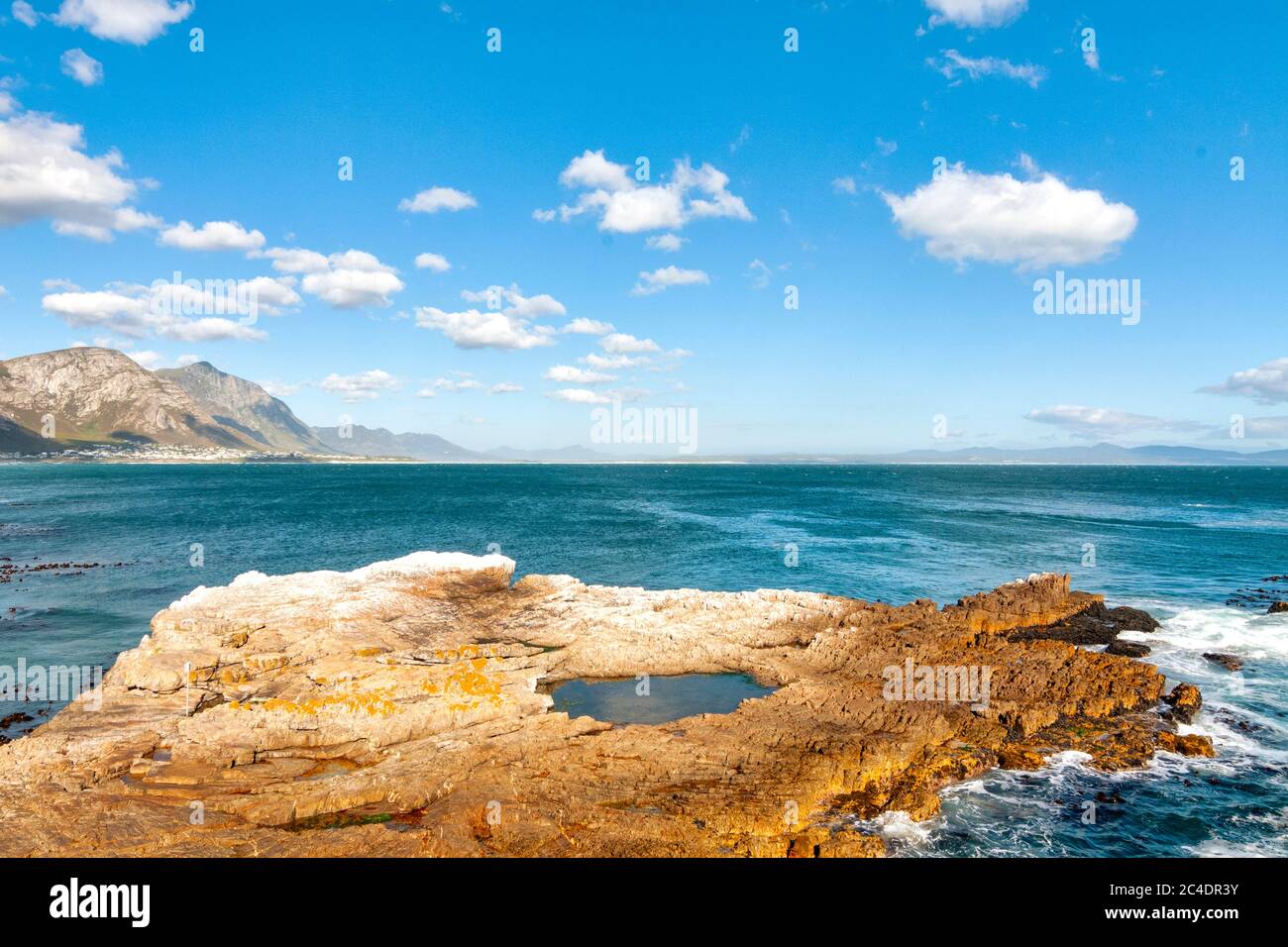 View of Walker Bay from Gearing’s Point, Hermanus, South Africa Stock