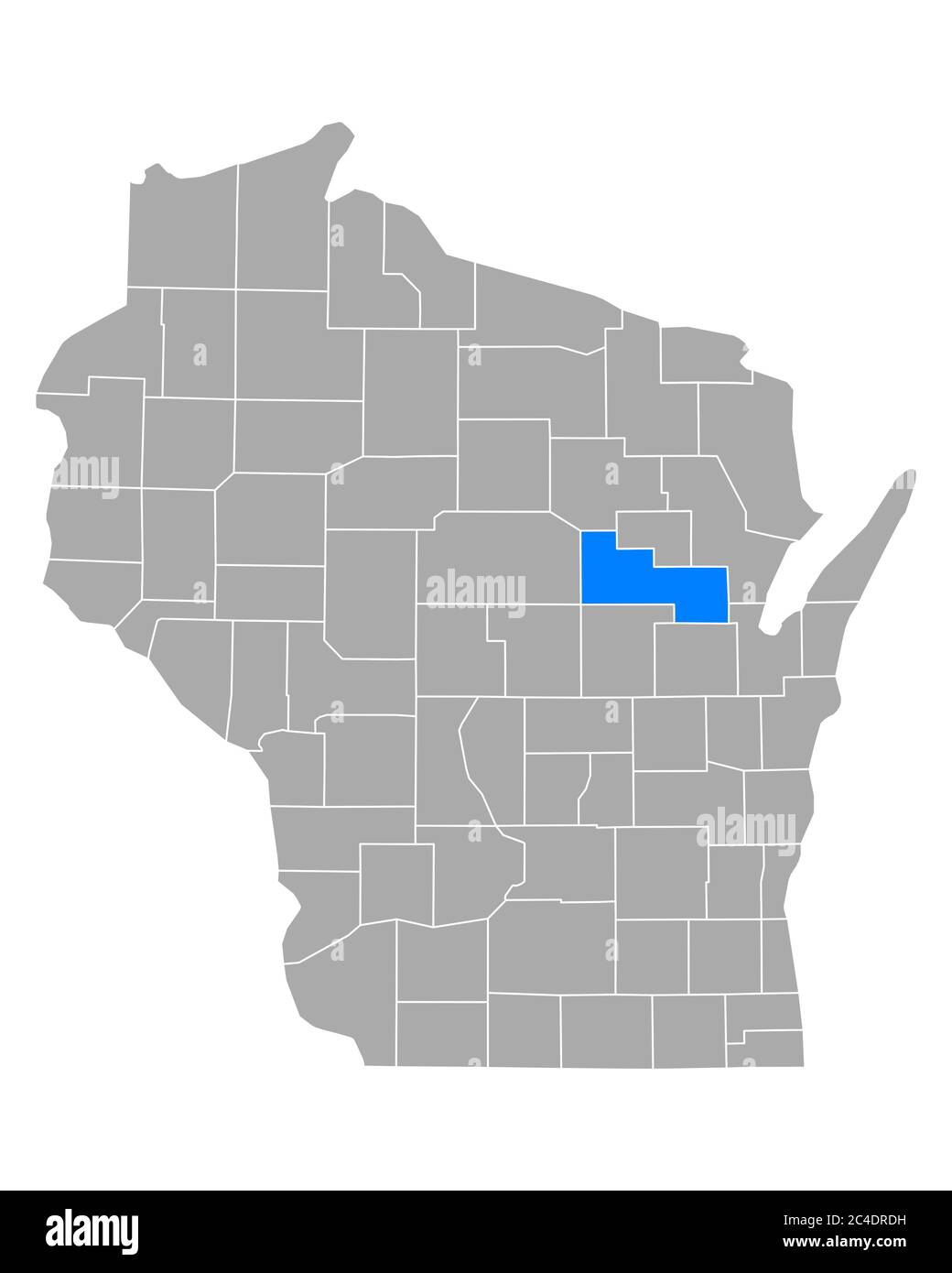 Map of Shawano in Wisconsin Stock Photo Alamy