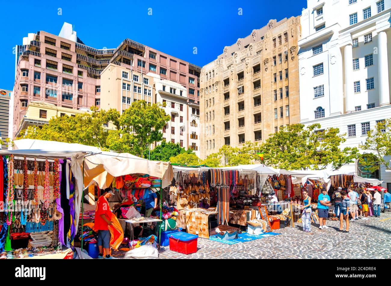 Greenmarket Square is a historical square in the centre of old Cape Town, South Africa Stock Photo