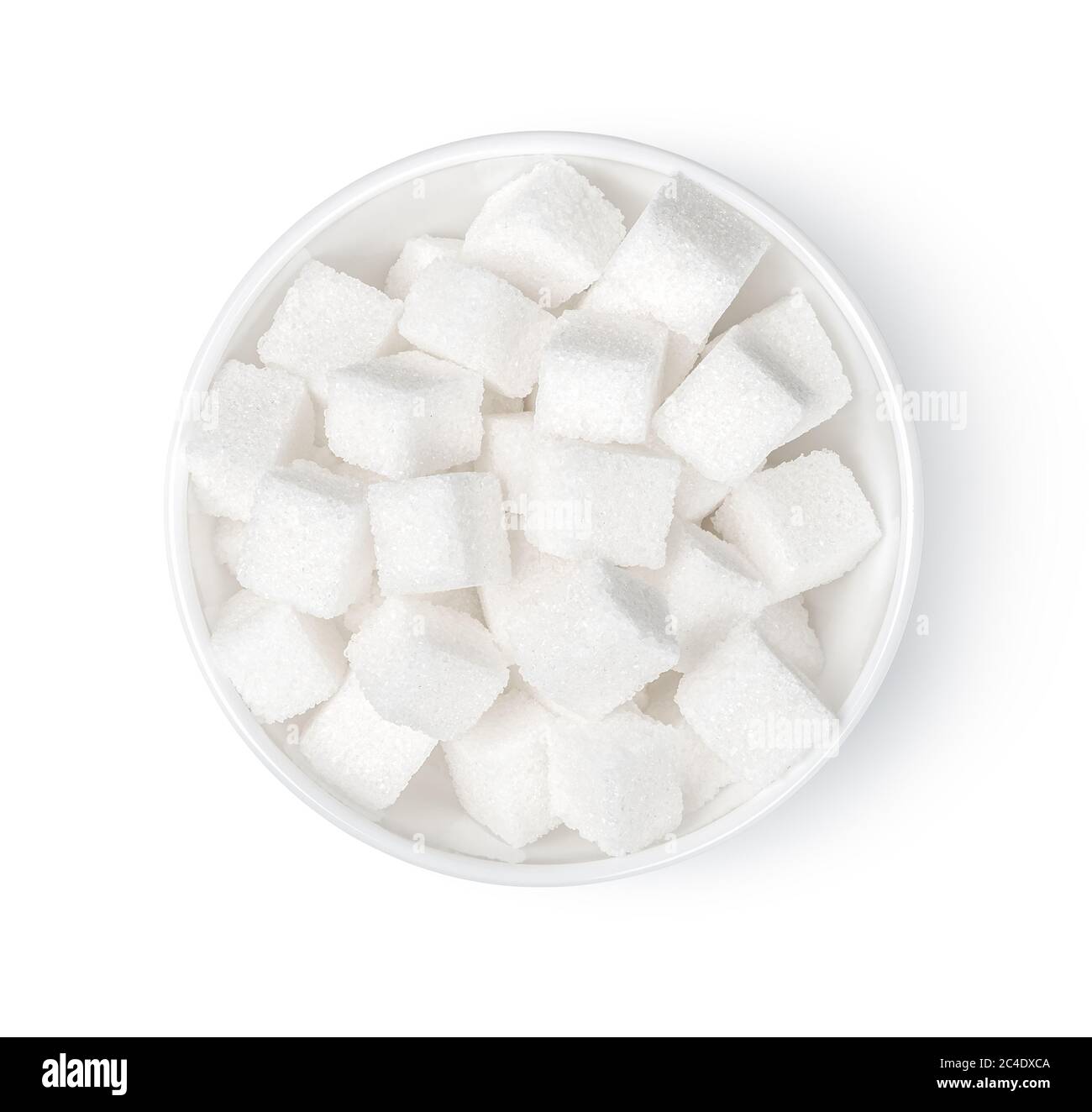 Sugar cubes in bowl Stock Photo