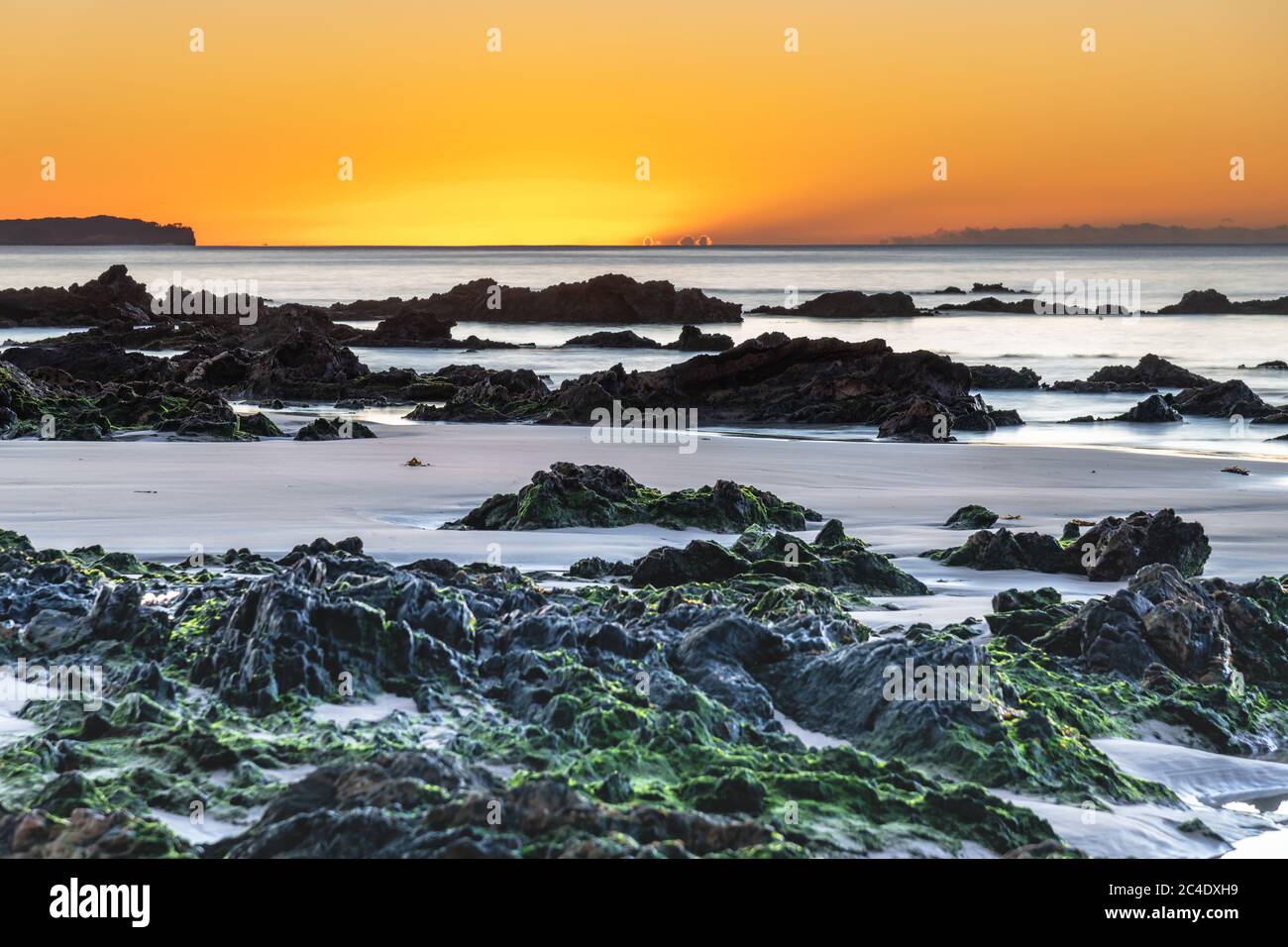 Clear Skies Winter Sunrise Seascape from Surf Beach, a suburb of