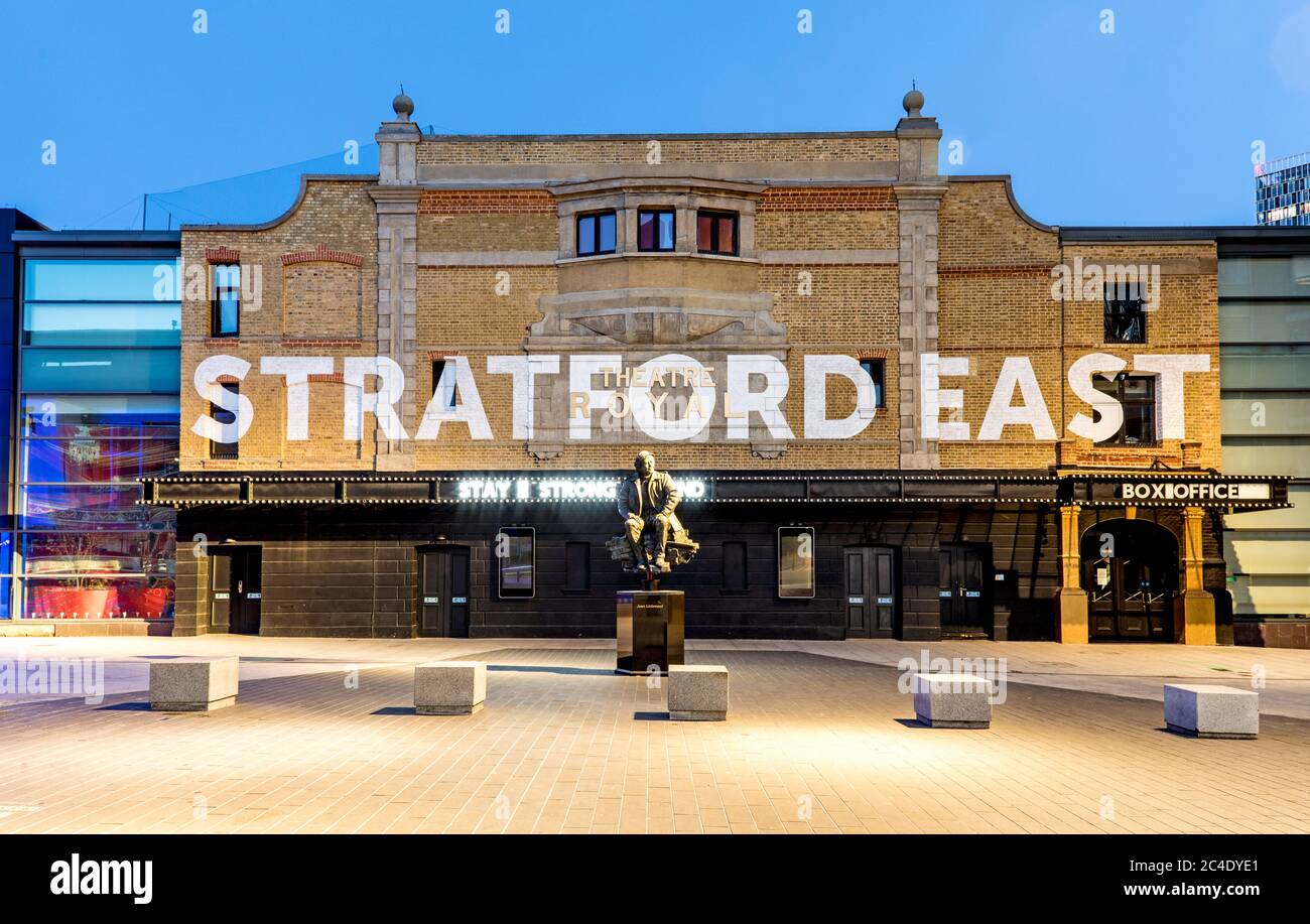 Stratford East Theatre Royal Stratford at Night London UK Stock Photo
