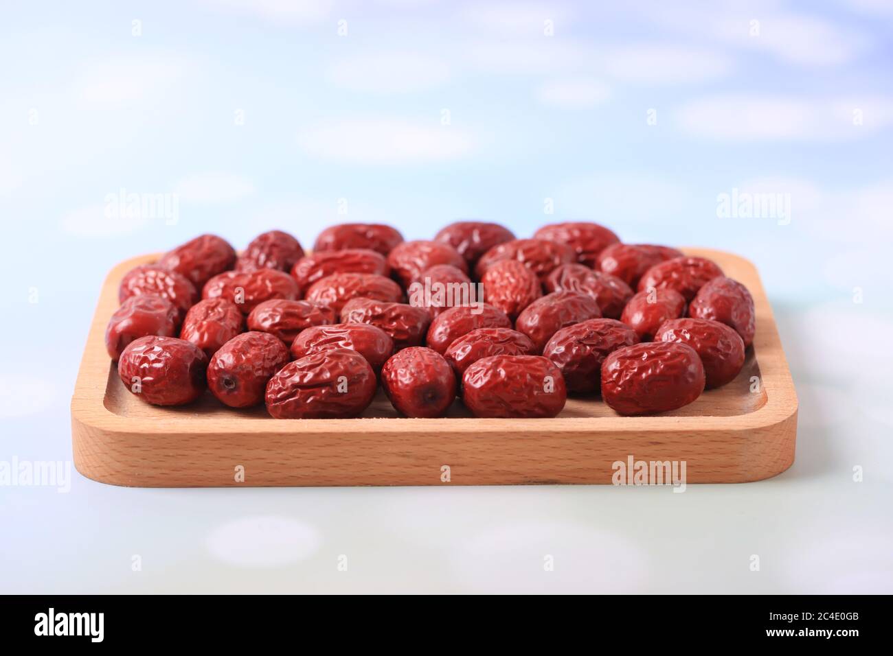 Red jujube, Fresh red dates are on the table Stock Photo