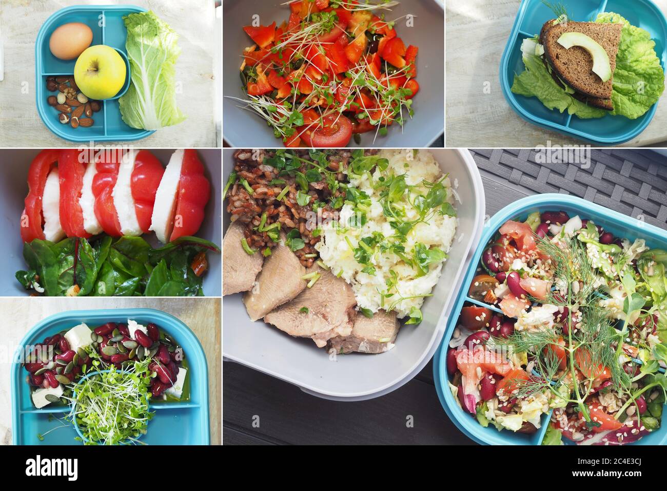 Lunch box with healthy food, balanced diet concept Stock Photo - Alamy