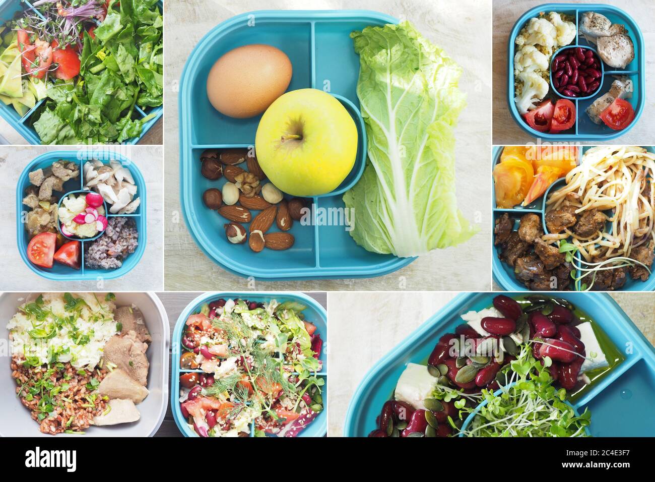 Lunch box with healthy food, balanced diet concept Stock Photo - Alamy