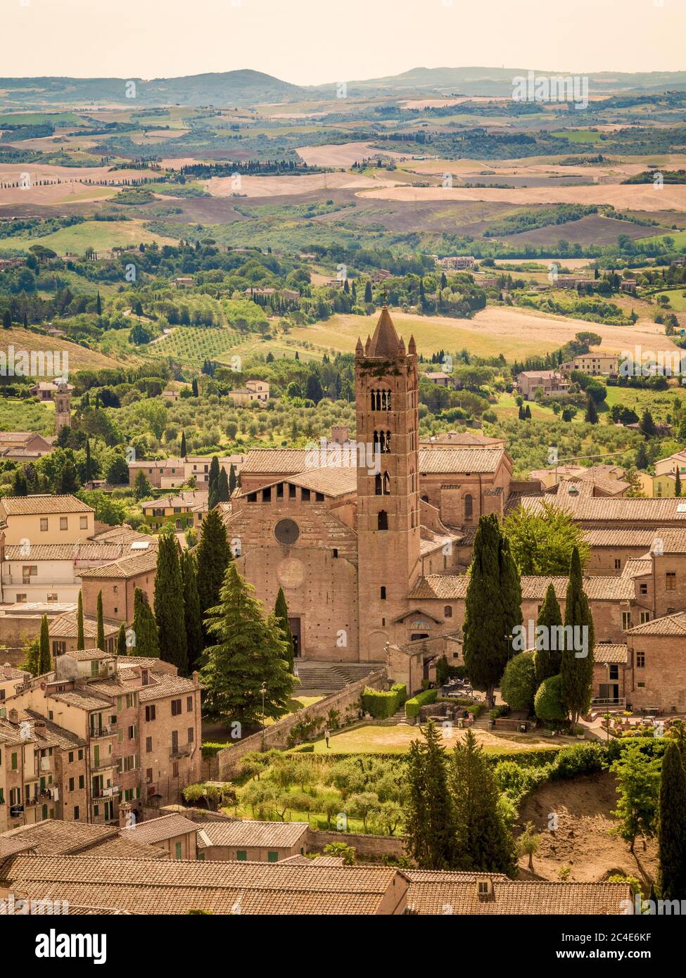 Aerial view of the church Santa Maria dei Servi. Siena. Italy. Stock Photo