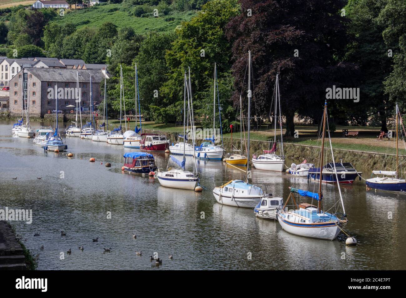 Boats on the River Dart Totnes Devon England Stock Photo